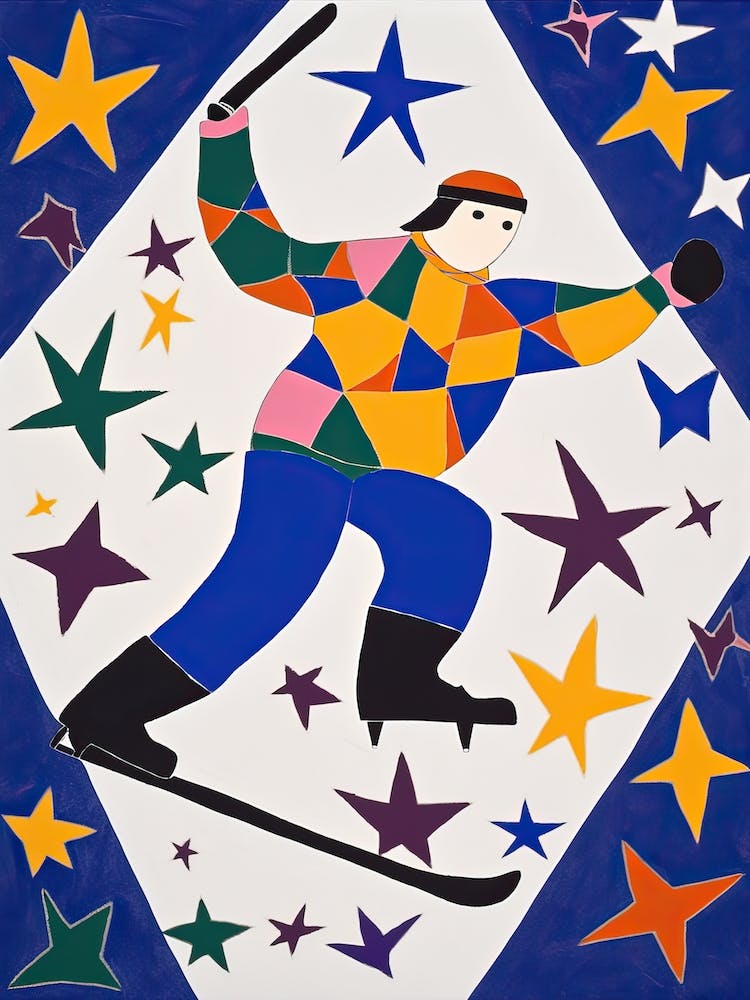 Figure Skating In The Style Of Matisse 1