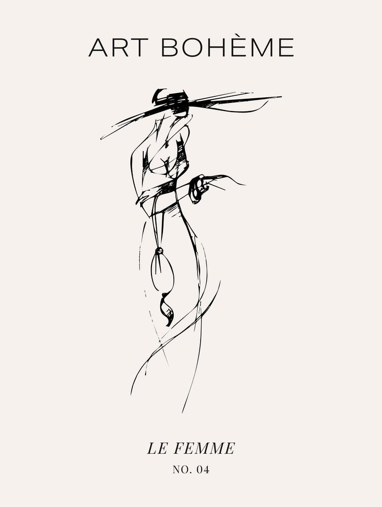 Woman Fashion Sketch - Art Boheme - Le Femme 04