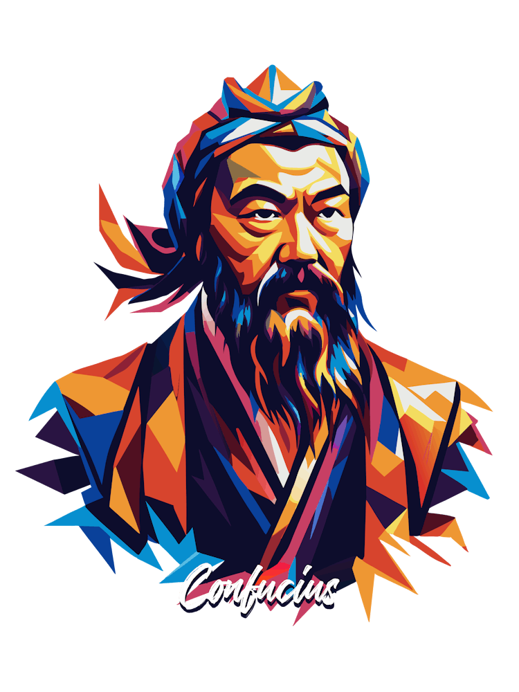 Confucius 1 Portrait WPAP Pop Art