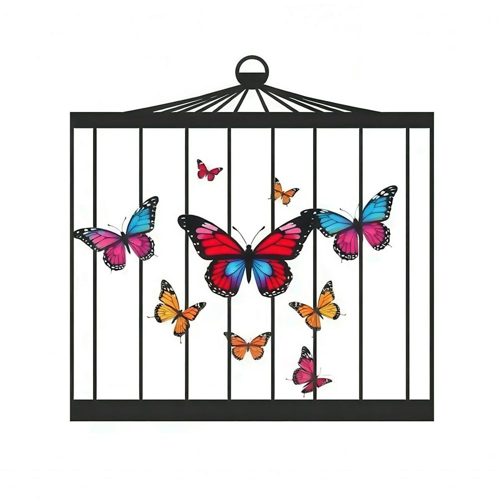 Schmetterling im Käfig