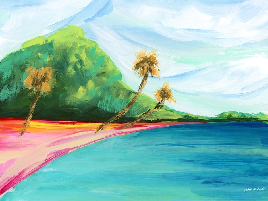 Hawaiian Palm Tree Beach Landscape Ii