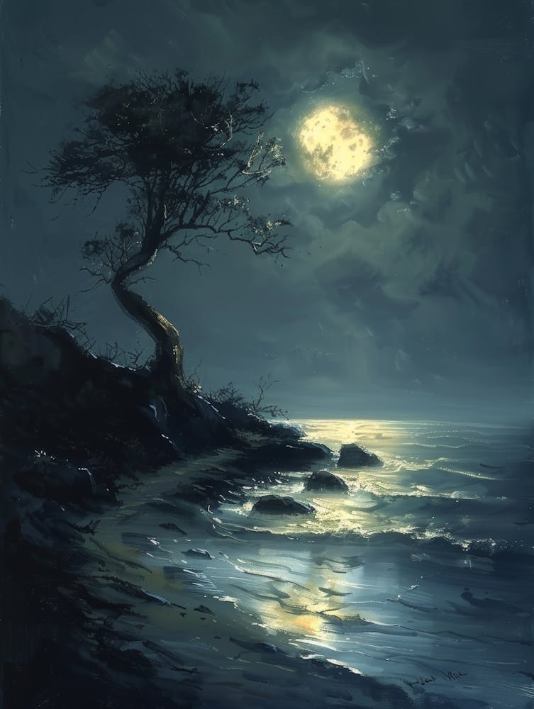 Moonlight On The Beach