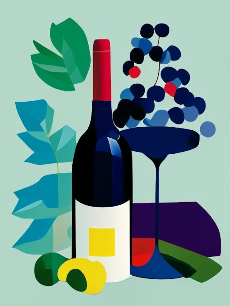 Durif Wine Pop Matisse Cocktail Poster