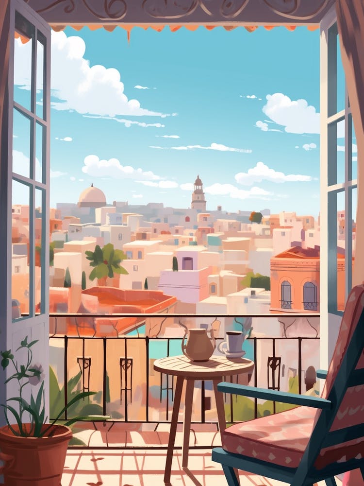 Casablanca Marokko 2 Illustration