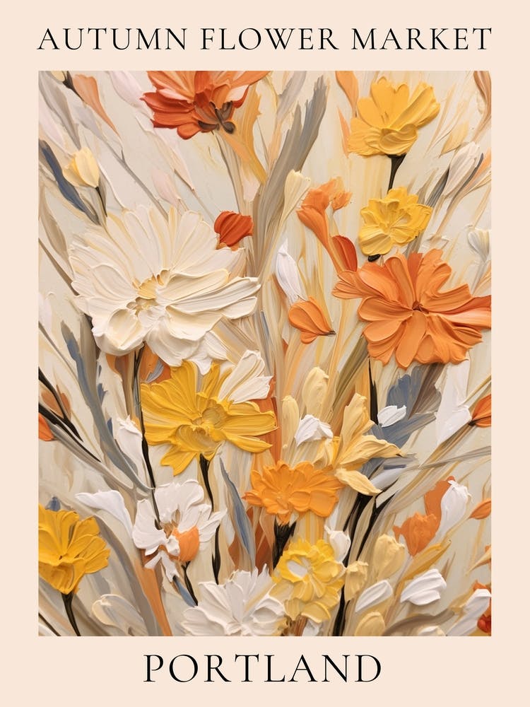 Autumn Flower Market Poster Portland
