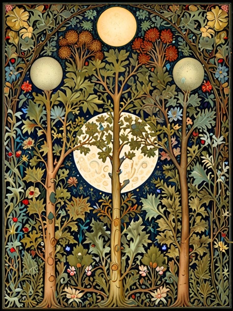 William Morris Moon And Trees 7