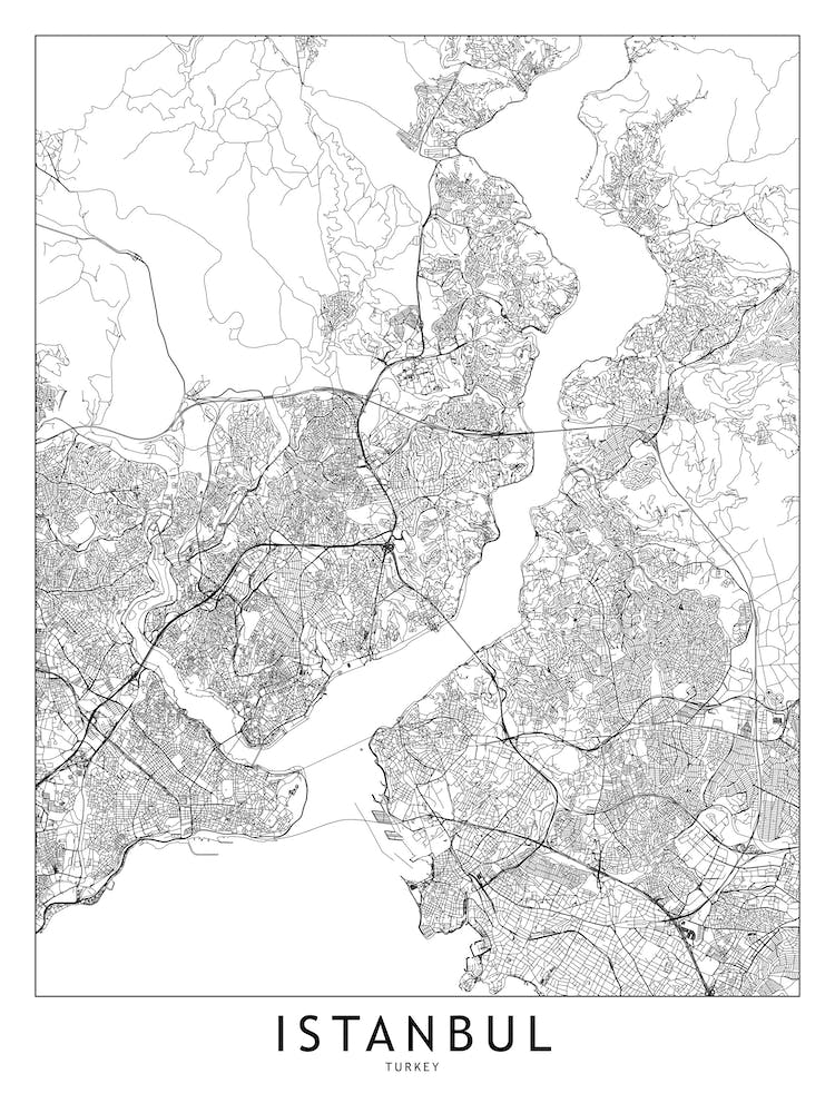 Istanbul White Map