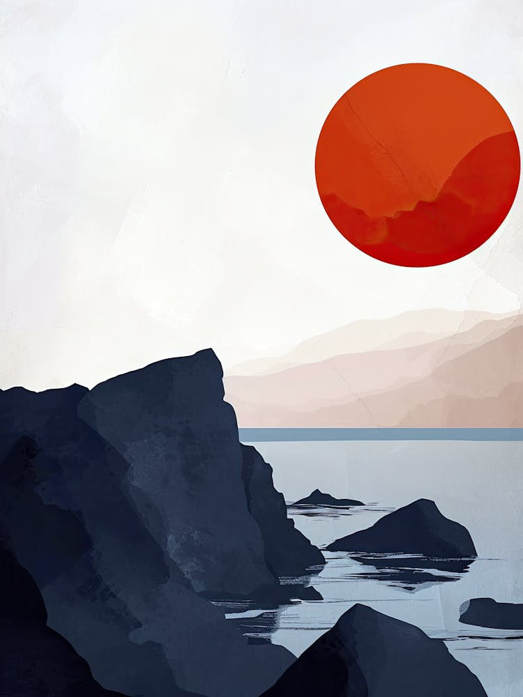 Sunset Over The Ocean, Minimalism 2