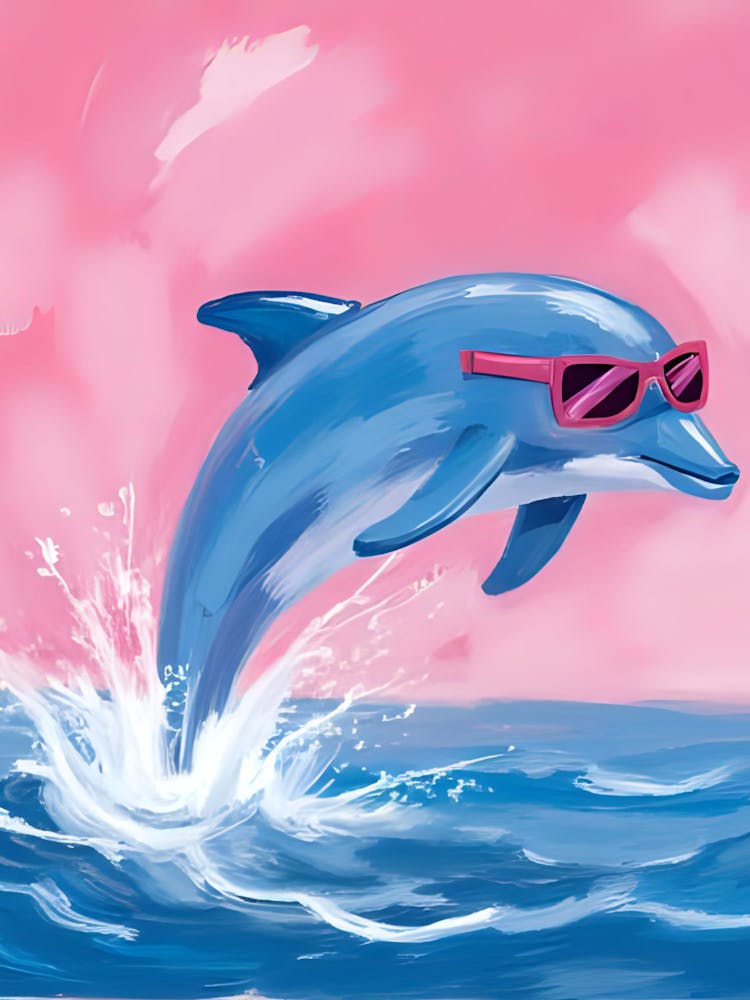 Dolphin In Pink Sunglasses