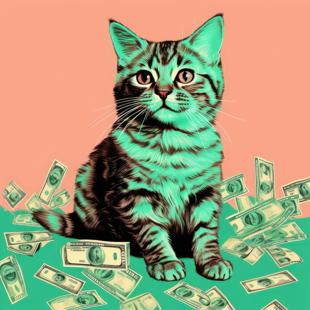 Cat With Money 1