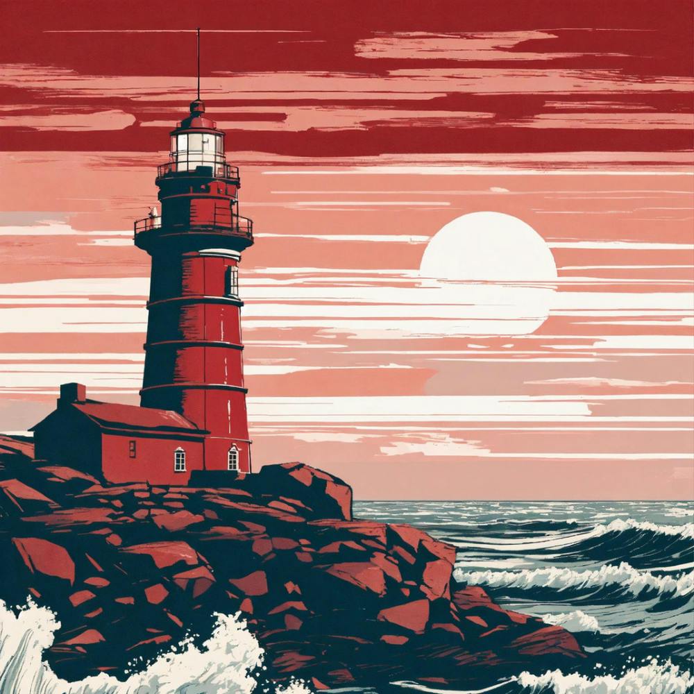 Lighthouse At Sunset