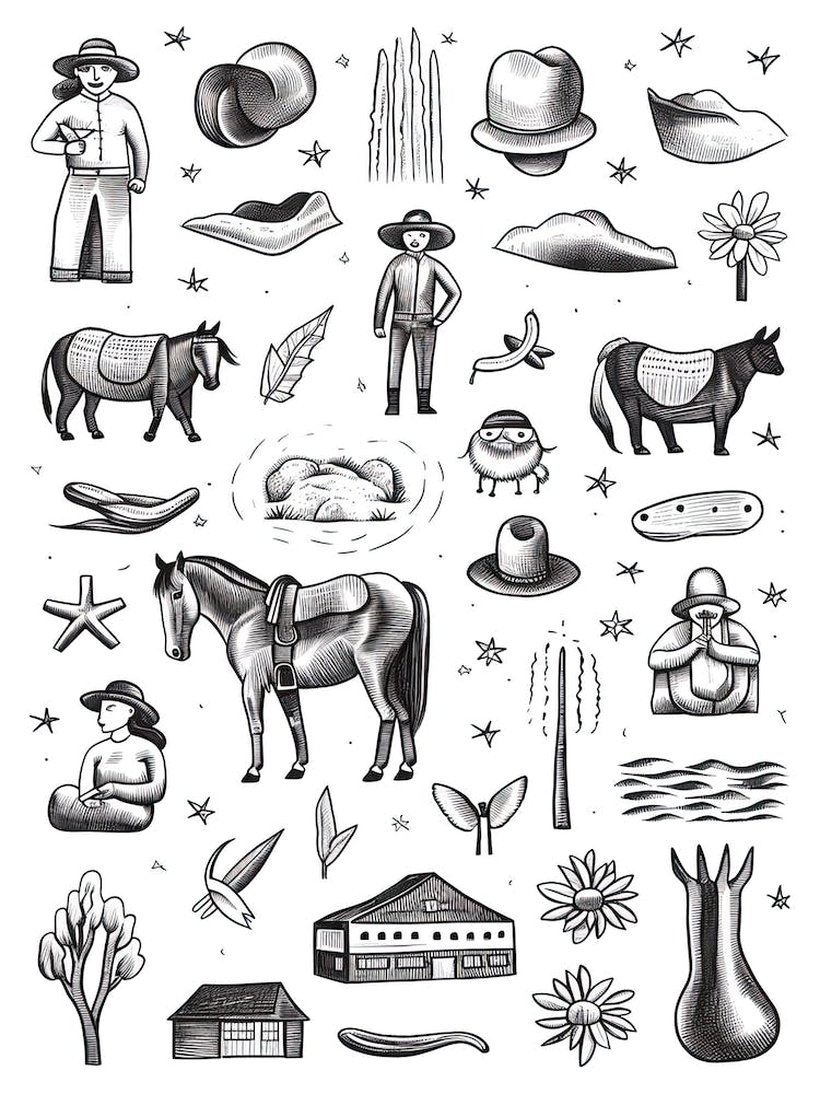 Cowboy Things Drawing 3