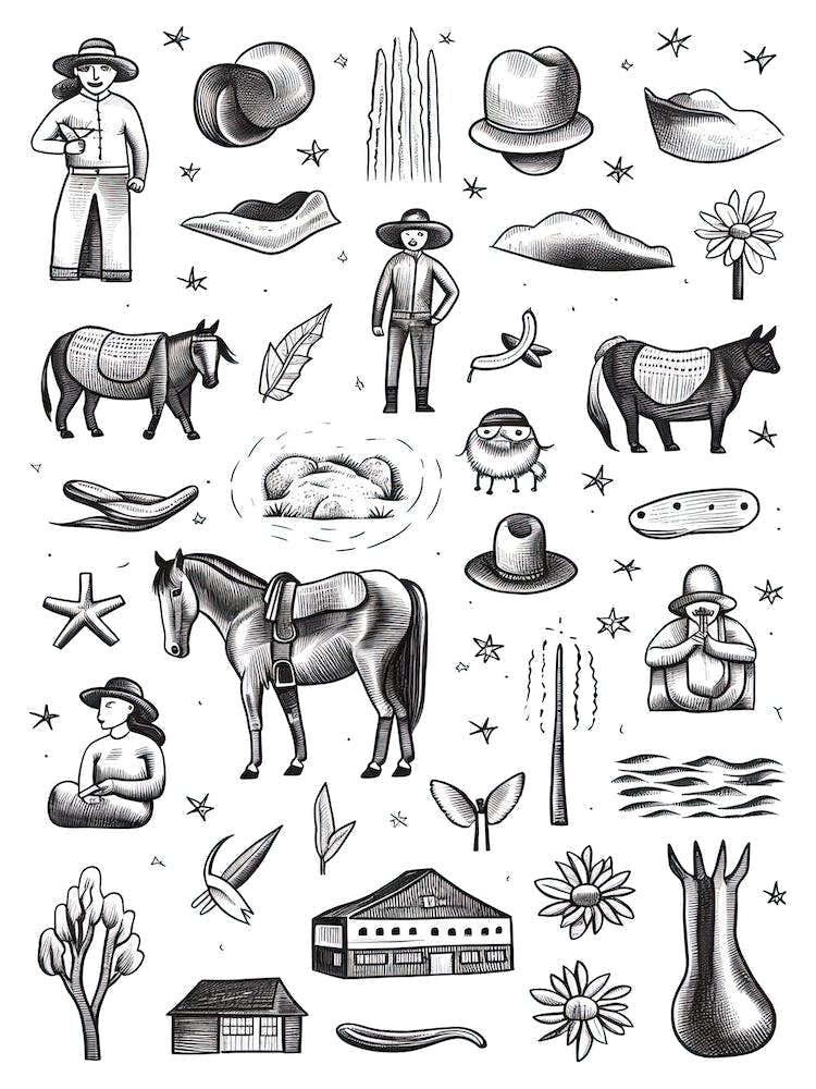 Cowboy Things Drawing 3