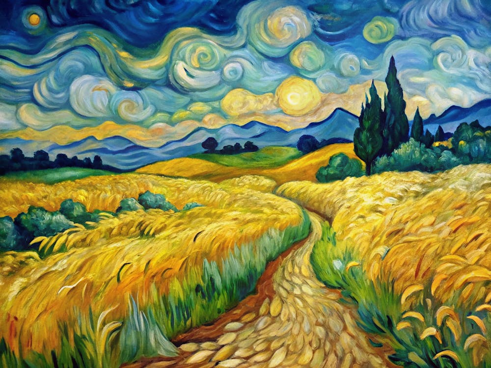 Van Gogh An Abstract Landscape Of A Wheatfield Pai