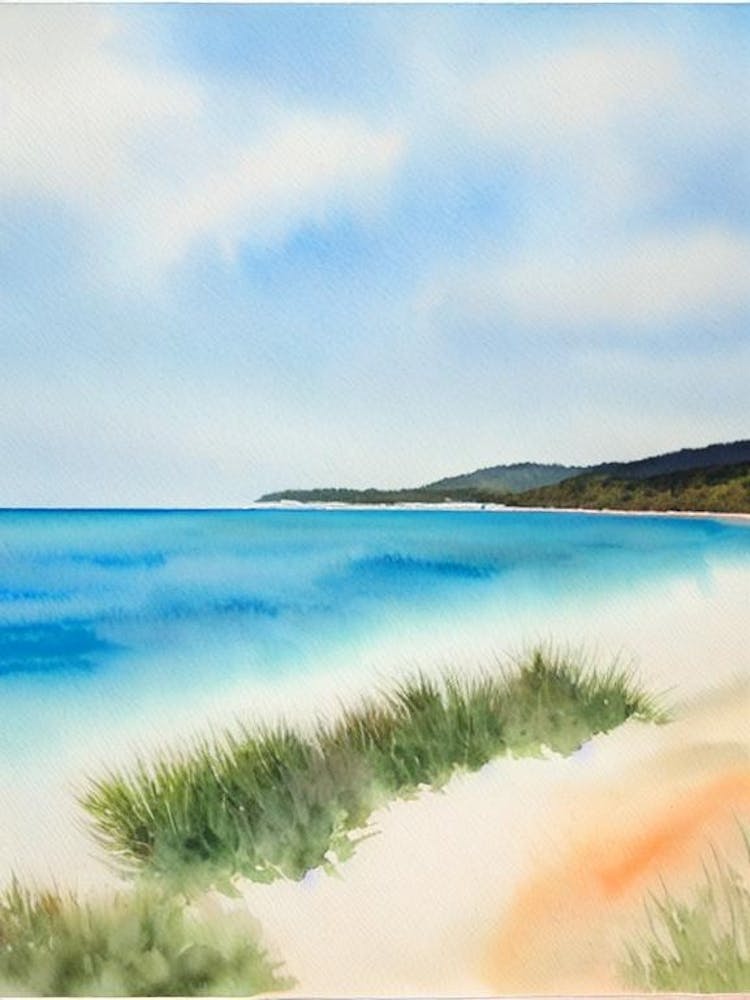 Scotts Head Beach 2, Australia Watercolour