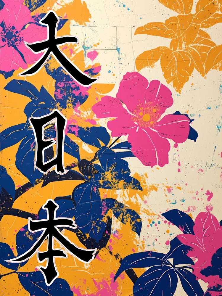 Great Japan Hokusai Poster Japanese Floral  3