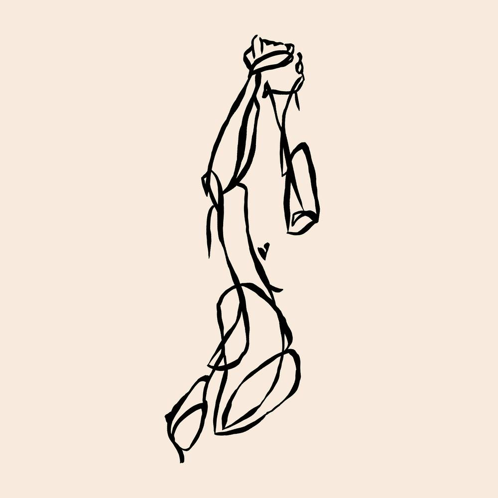 Stretch Square Ink Drawing