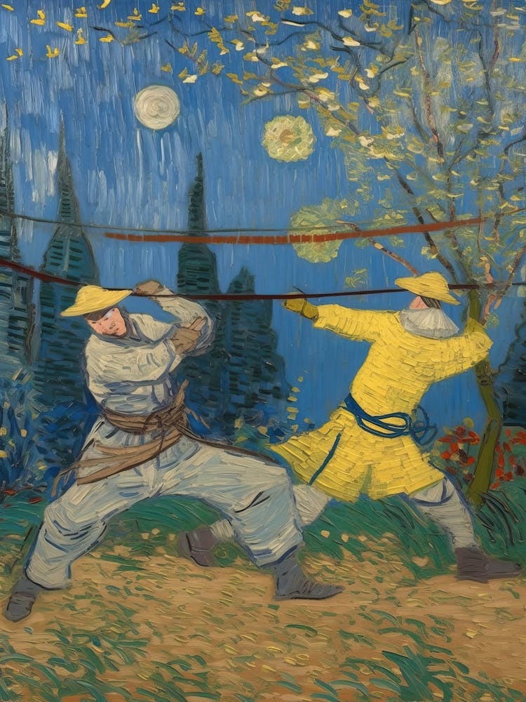 Fencing In The Style Of Van Gogh 1