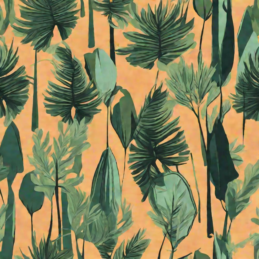 Tropical Tree On A Solid Background pattern art, 124