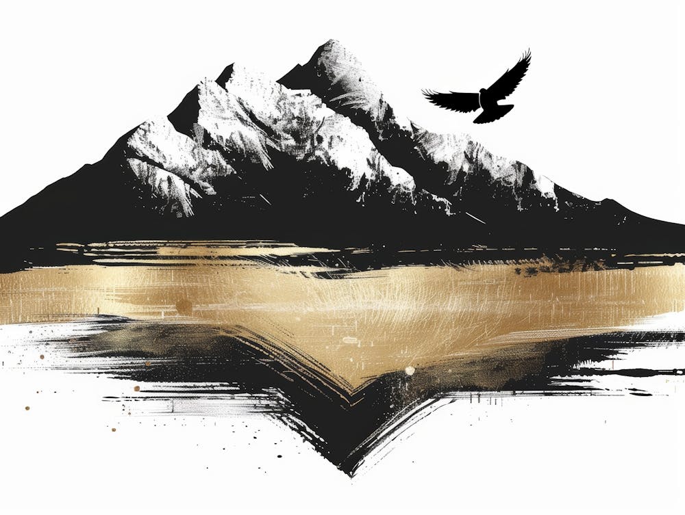 Mountain With A Bird