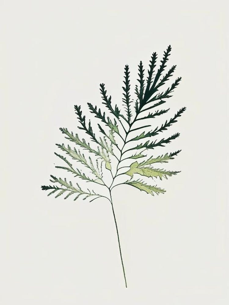 Yarrow Leaf Minimalist Watercolour 1