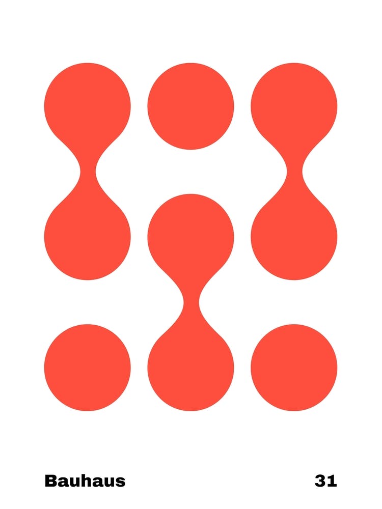 Geometric Bauhaus Poster Red 31