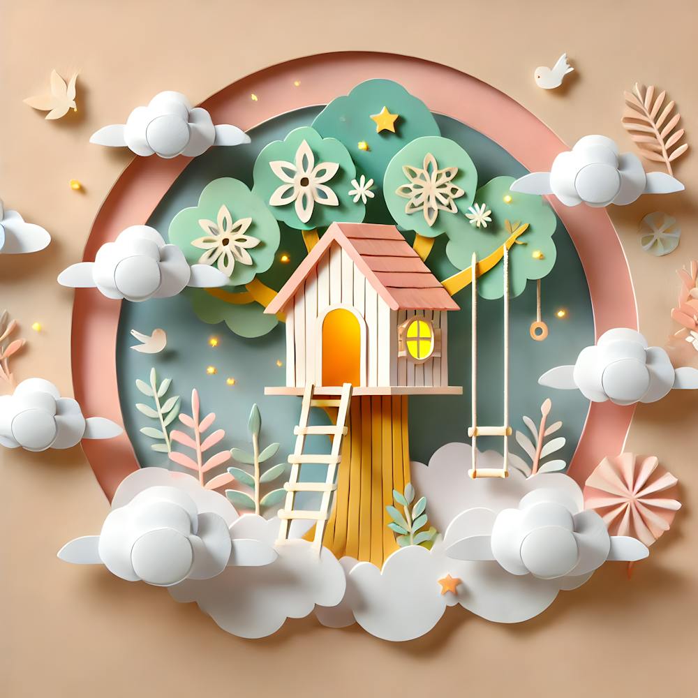 A Delightful Children S Illustration In Dreamy Paper Cut Outs Style