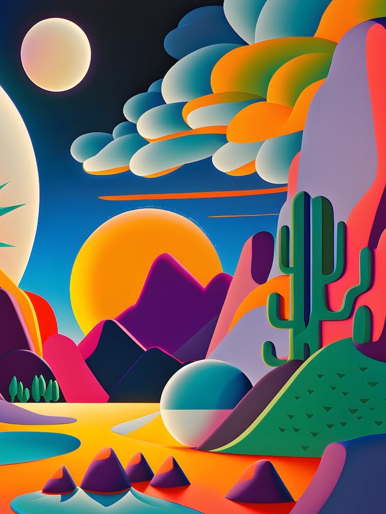 'Cactus Desert' Vivid Desert