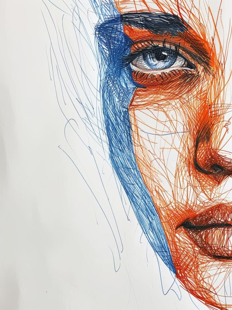 Drawing Of A Woman'S Face 1