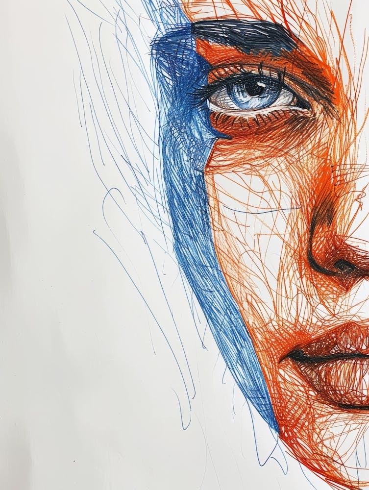 Drawing Of A Woman'S Face 1