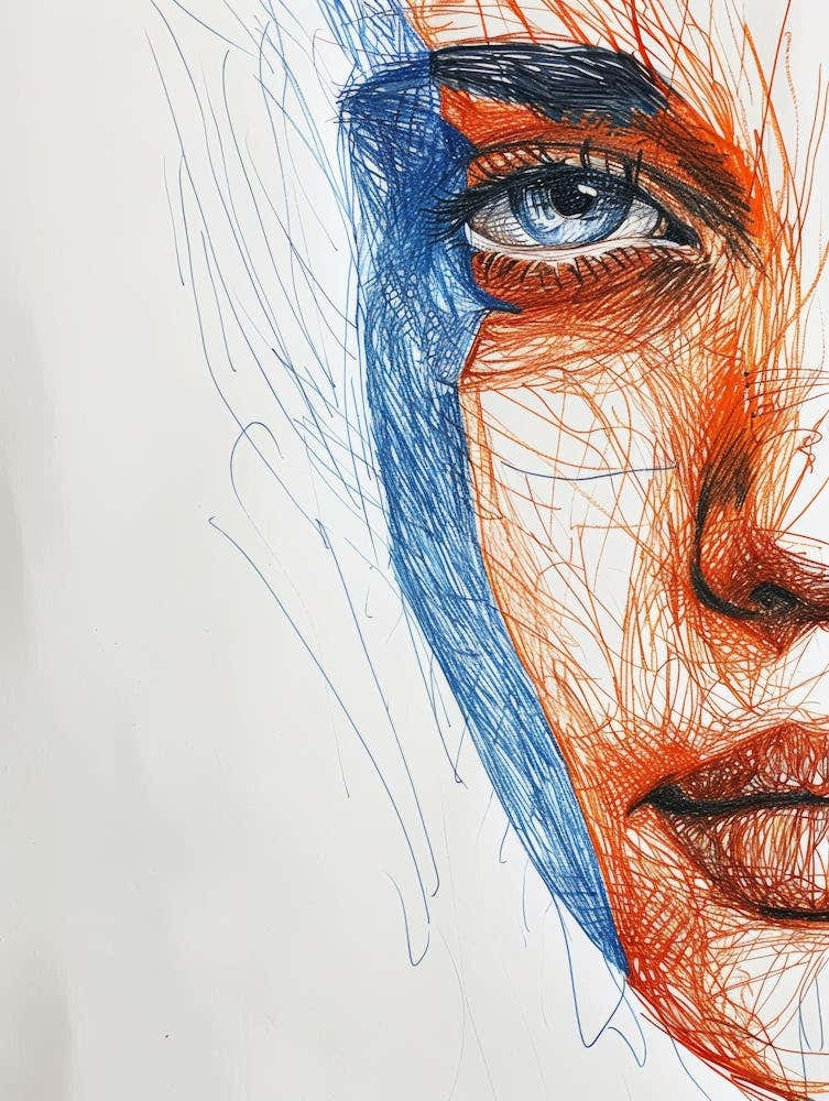 Drawing Of A Woman'S Face 1