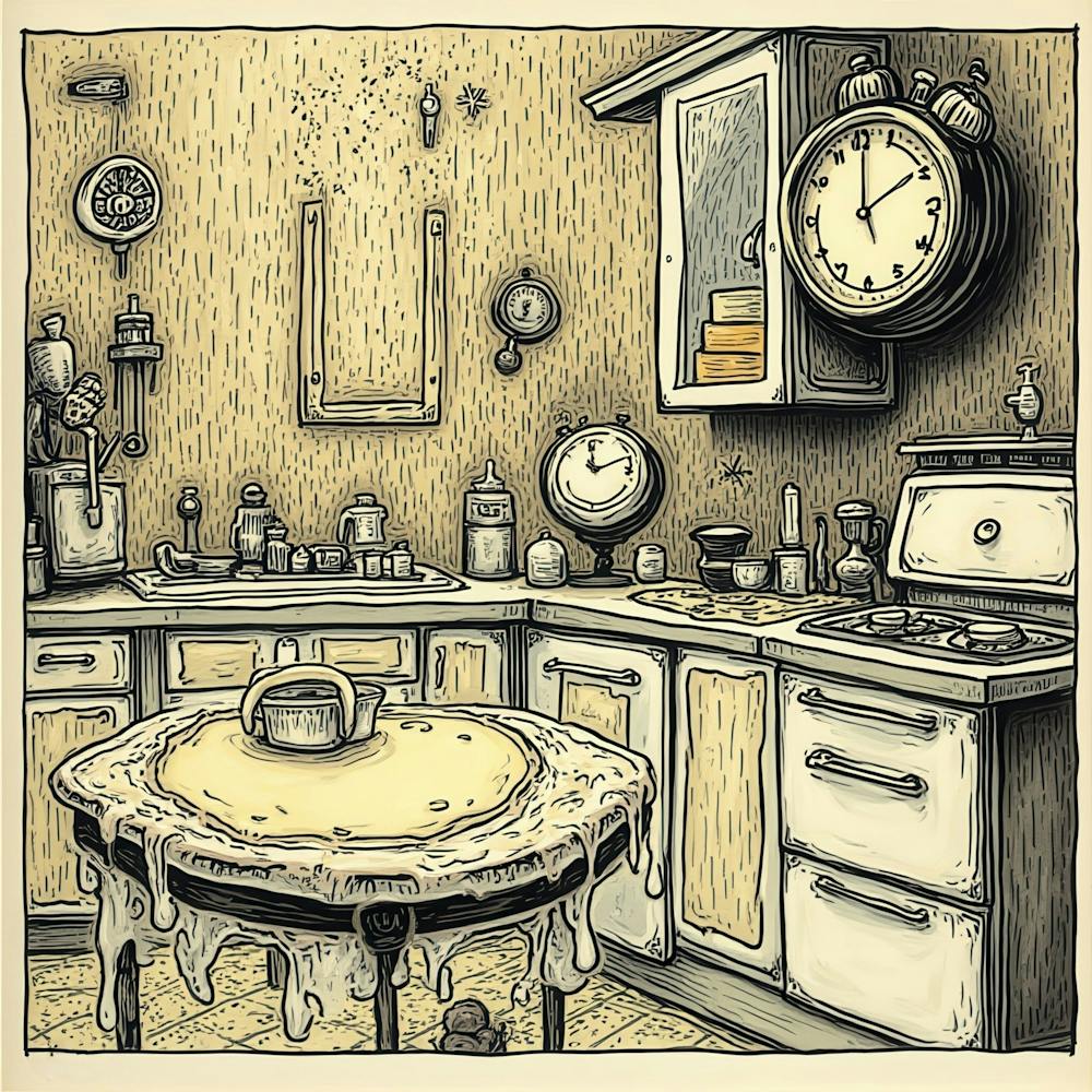 Kitchen With A Clock
