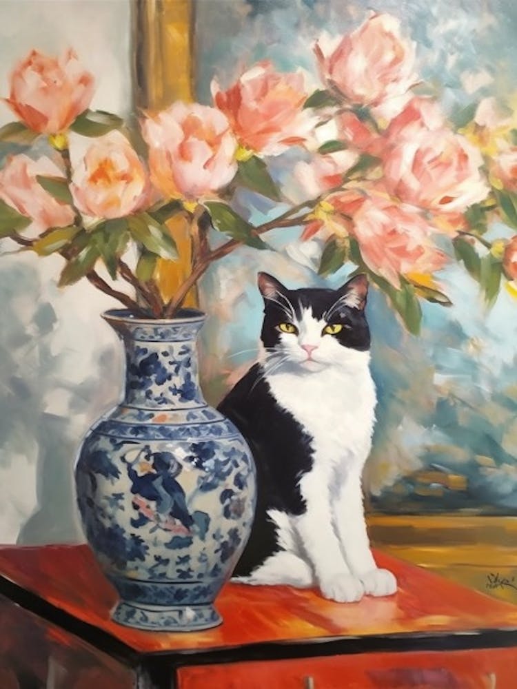 Camellia With A Cat 4