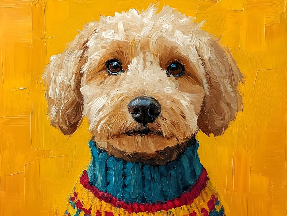 Labradoodle Wearing Sweater