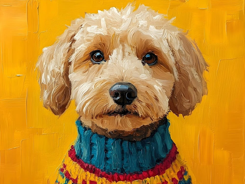 Labradoodle Wearing Sweater