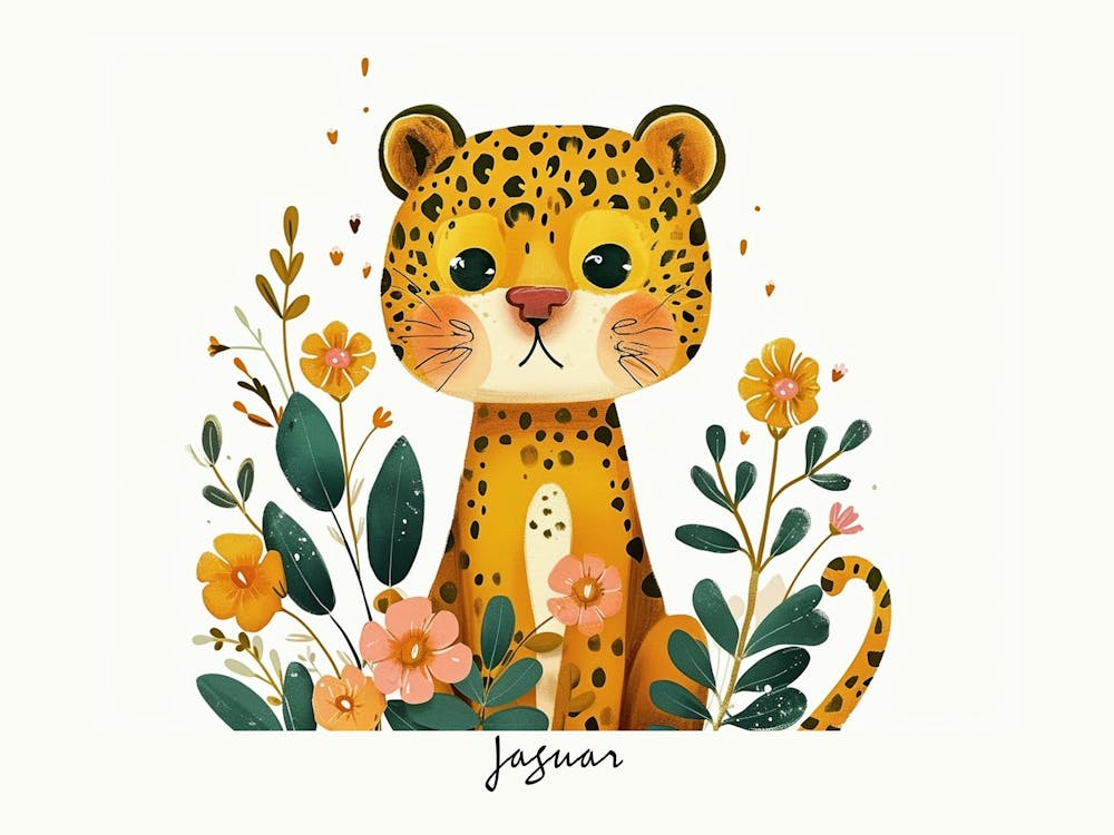 Little Floral Jaguar 3 Poster