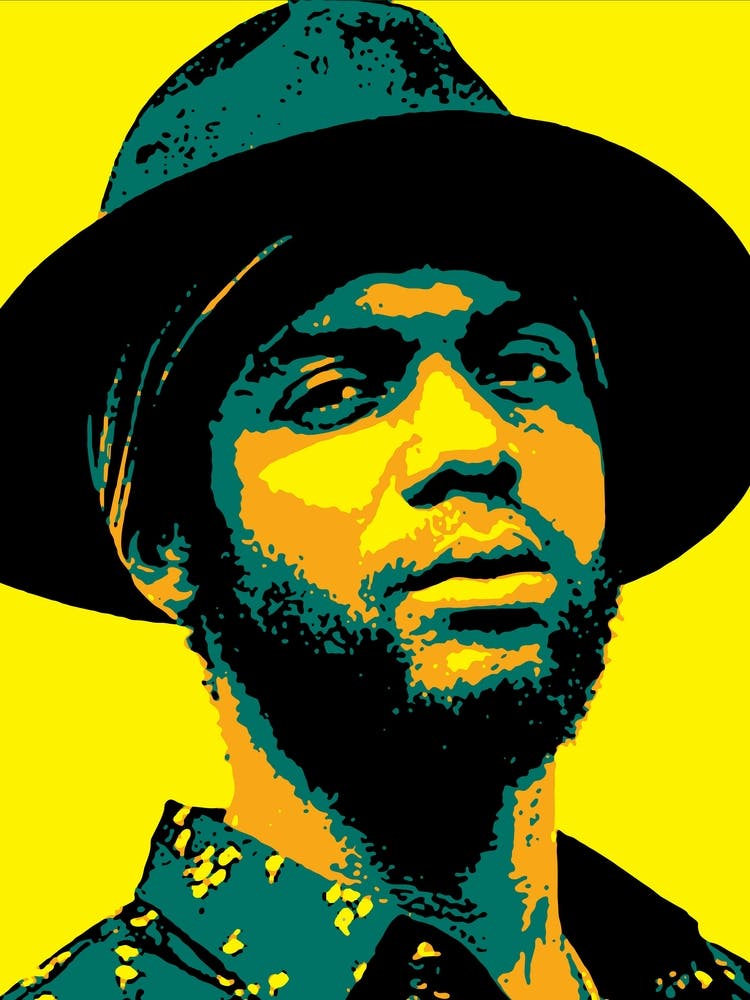 Portrait Gary Clark Blues Music Guitarist in Pop Art