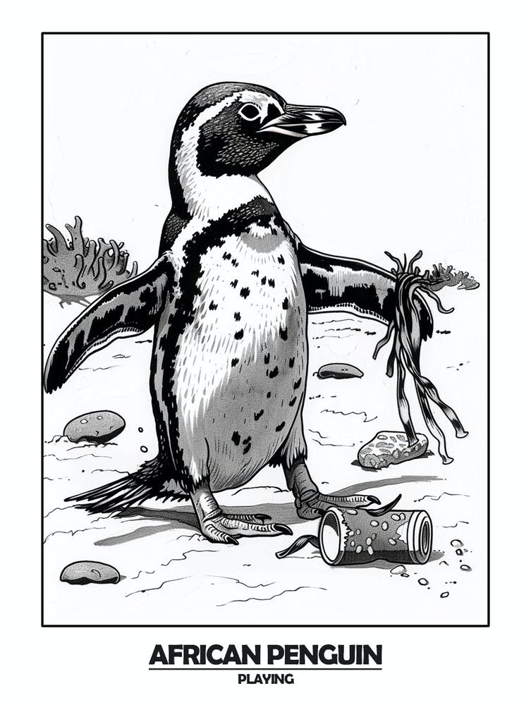 Penguin Playing Poster 1