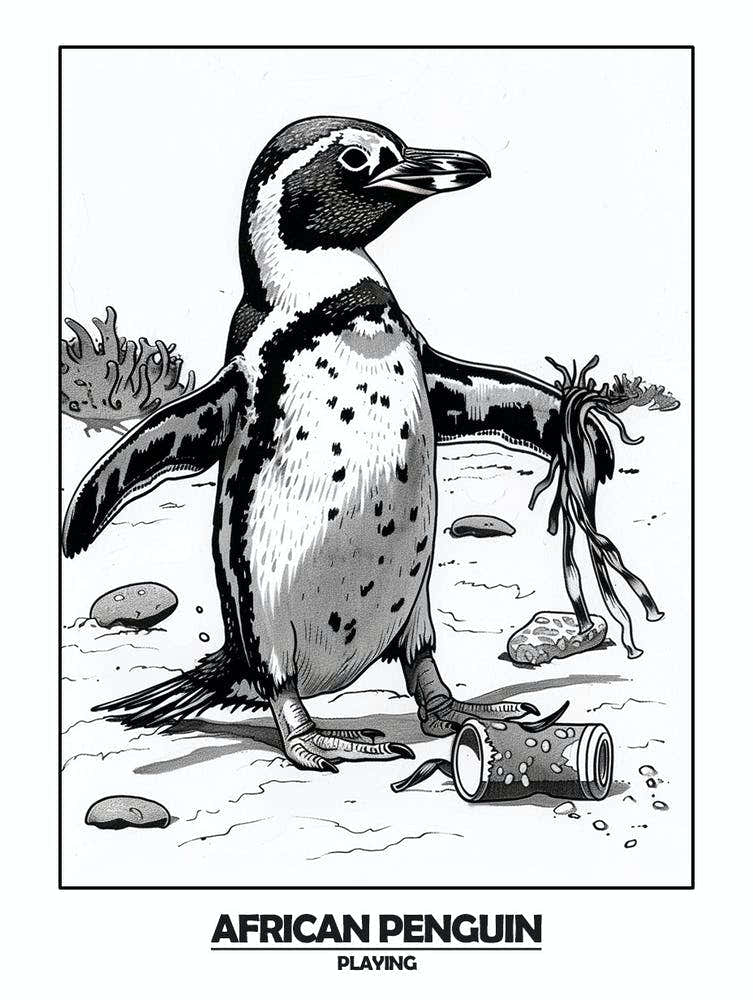 Penguin Playing Poster 1