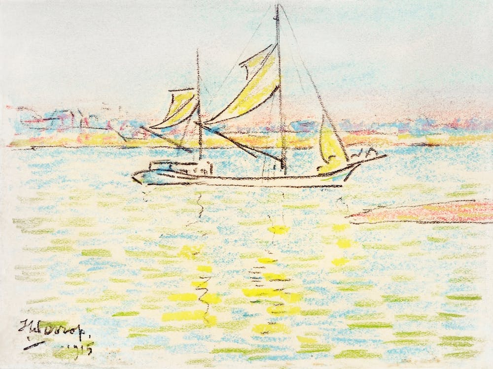 Zweimaster auf den Zeeländischen Gewässern, Jan Toorop