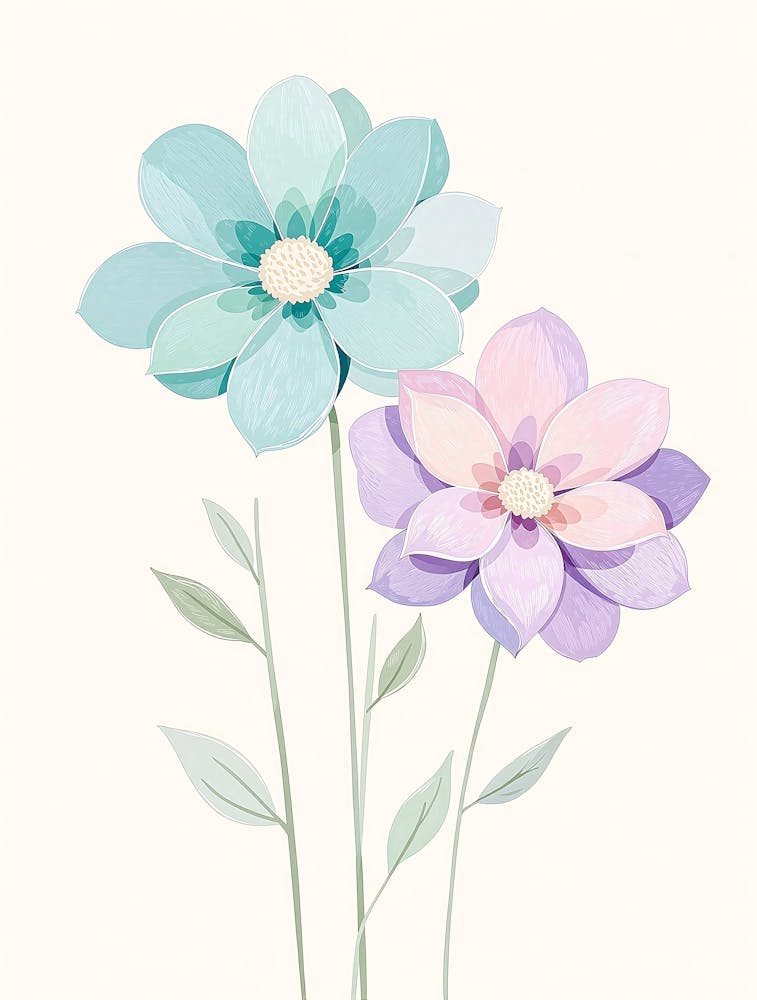 Whimsical Meadow Flowers in Soft Shades