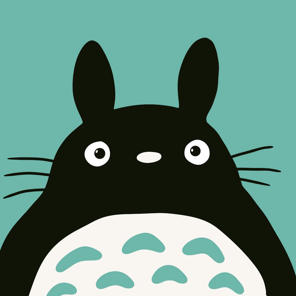Totoro Anime Cute Minimalist Illustration
