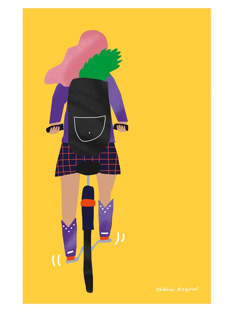 Girl On Bike Print