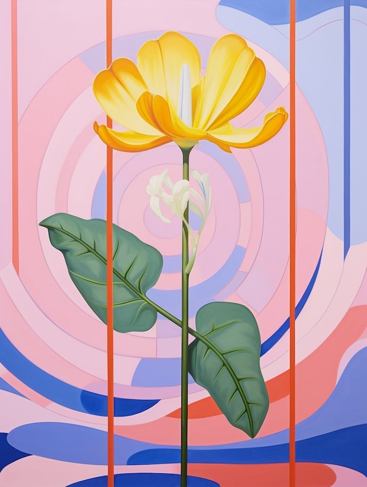 Freesia Flower 3 Hilma Af Klint Inspired Pastel Flower Painting