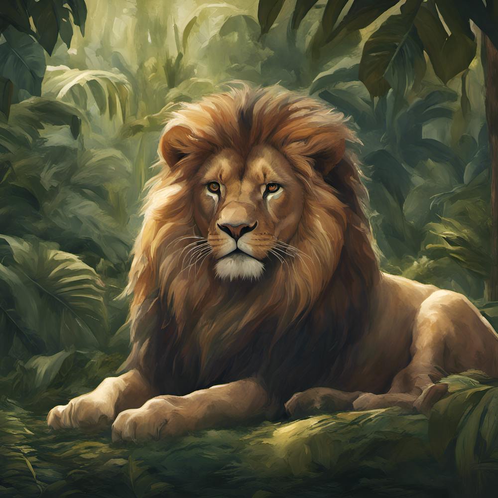 Lion In The Jungle
