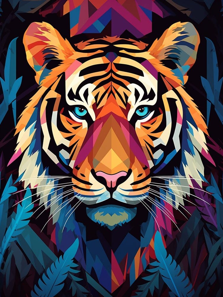 Tiger Geometric Abstract 2