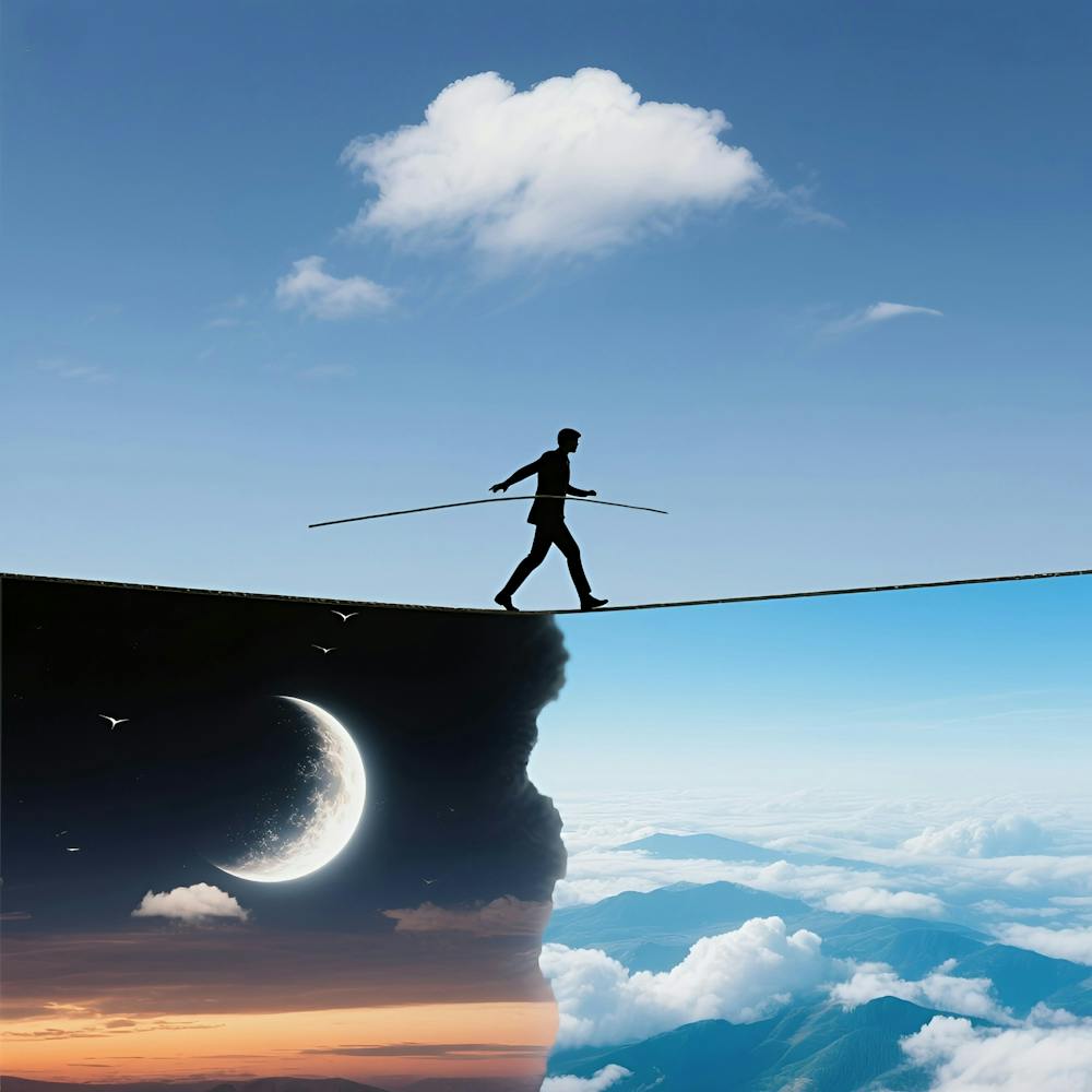 Man Walking On A Rope