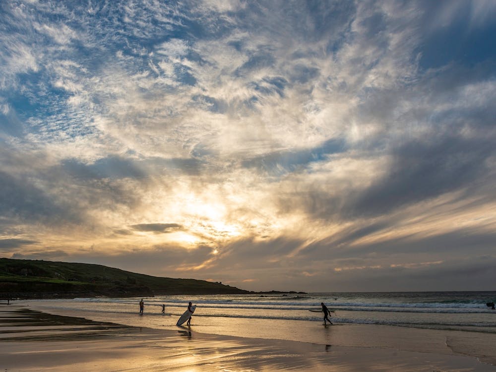 Porthmear Sunset Surfers