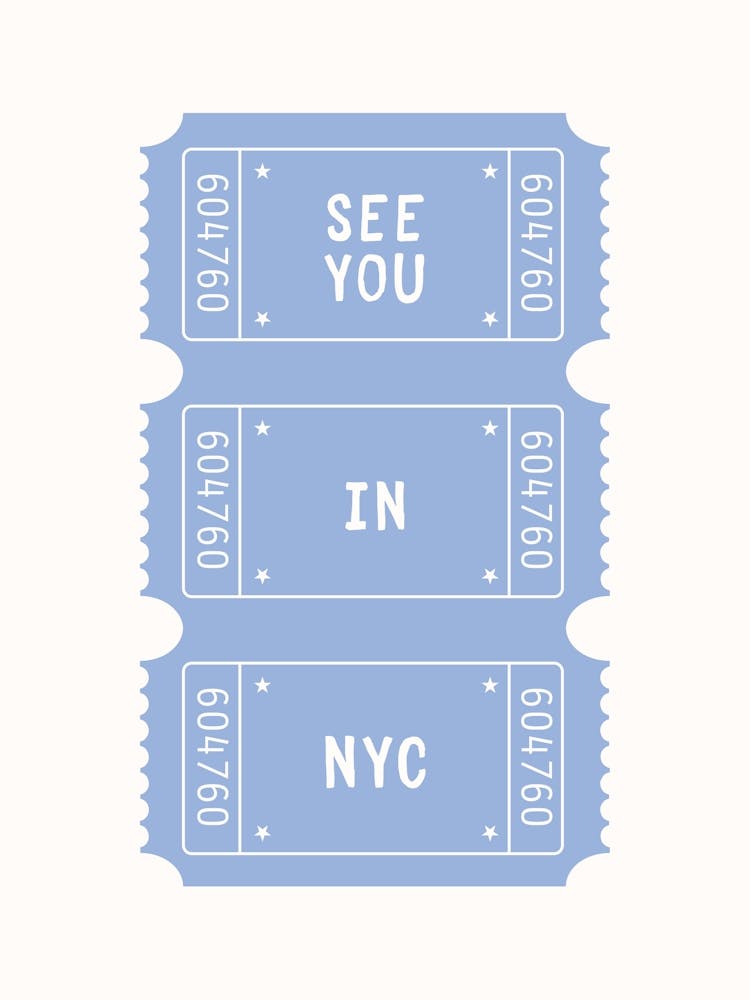 See You In NYC Blue Poster