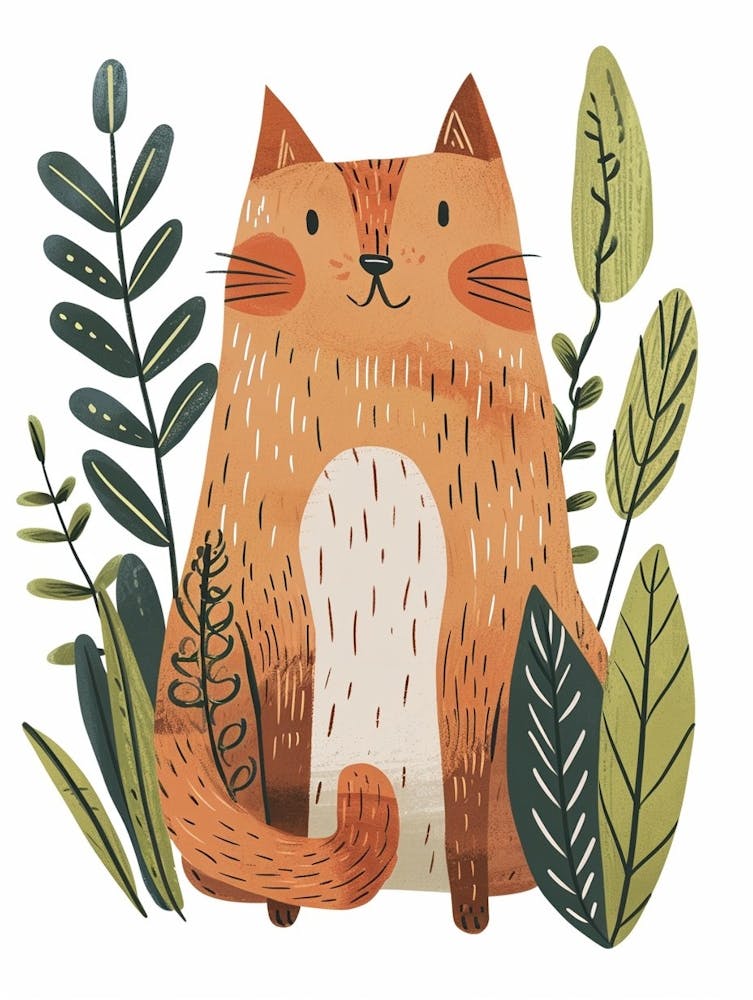 Highlander Cat Clipart Illustration 3